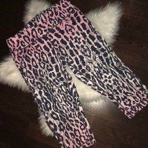 Zella Pink Cheetah crop workout  leggings